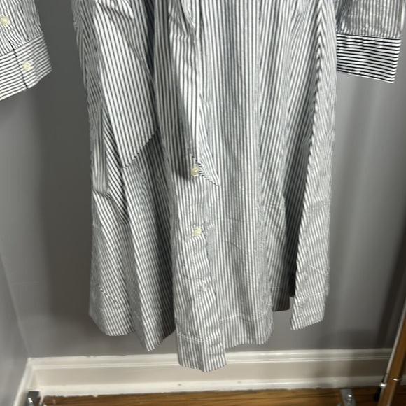 🆕 J. Crew Charcoal & White Button Down Long Sleeve Dress - Picture 4 of 7